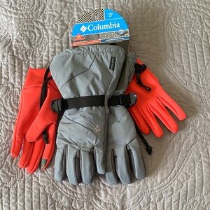 Columbia Gray and Orange Gloves Set